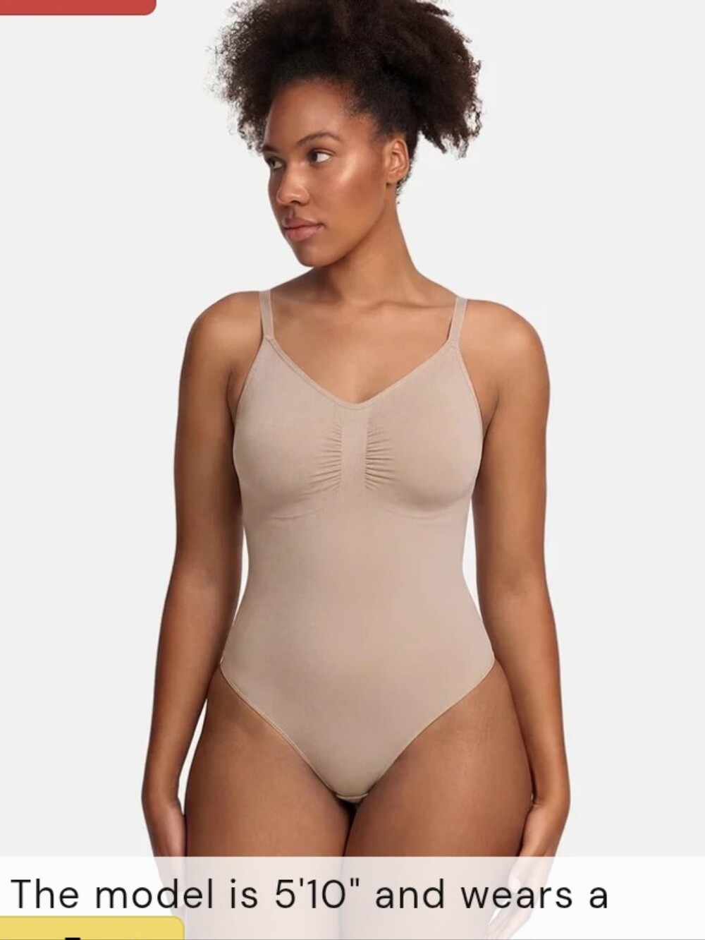 Cfab Creamy Fabrics Brief Sculpting Bodysuit Shapewear Large Beige